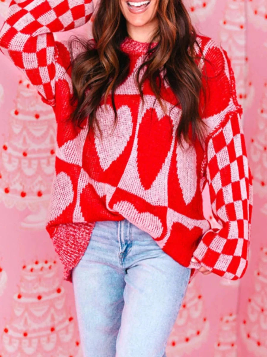 Fluted Heart Checkerboard - Brick + Boho