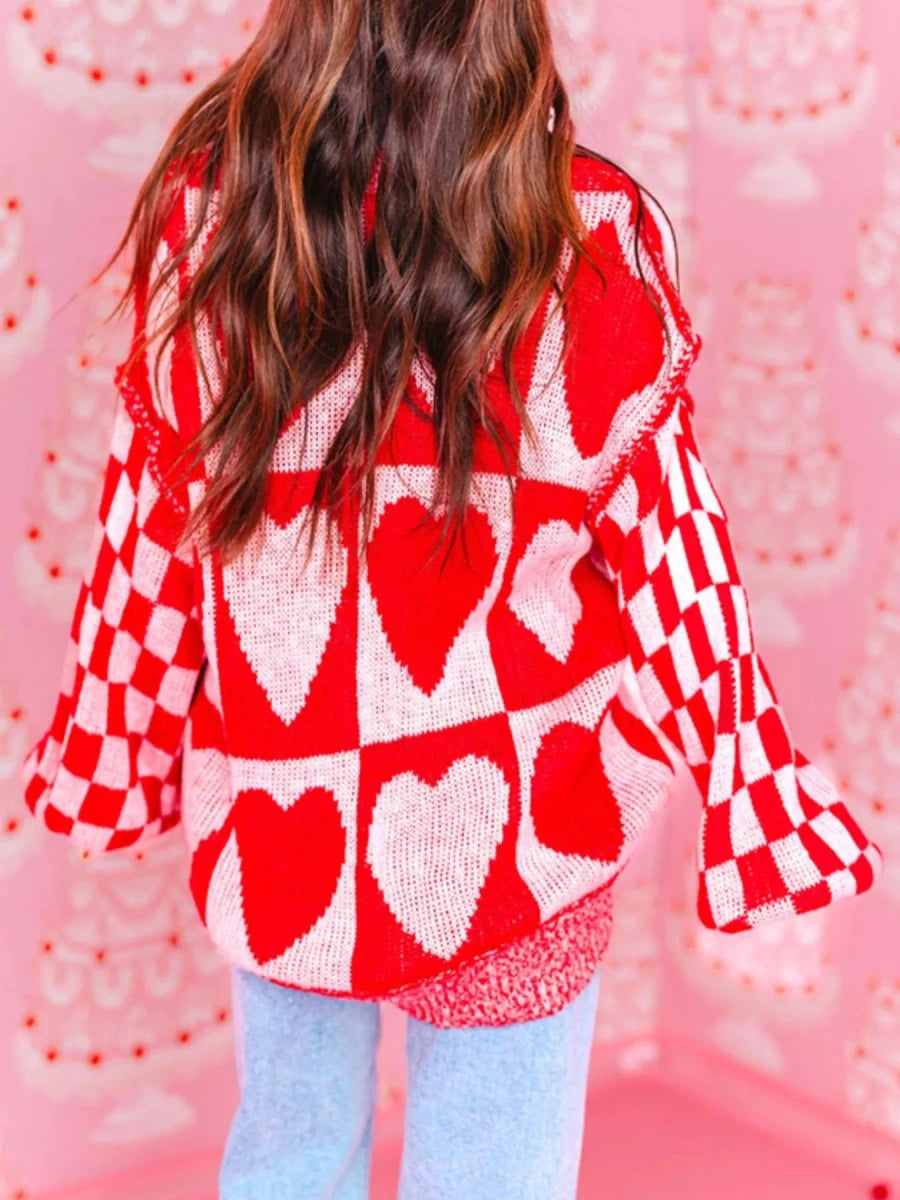Fluted Heart Checkerboard - Brick + Boho