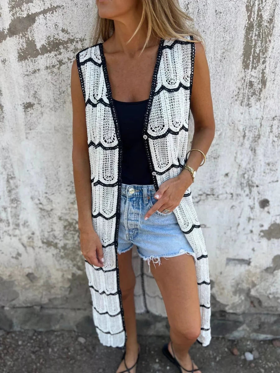 Frame Crochet Vest - Brick + Boho
