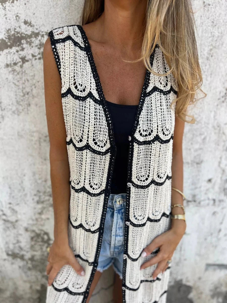 Frame Crochet Vest - Brick + Boho