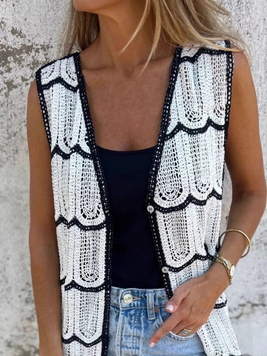 Frame Crochet Vest - Brick + Boho