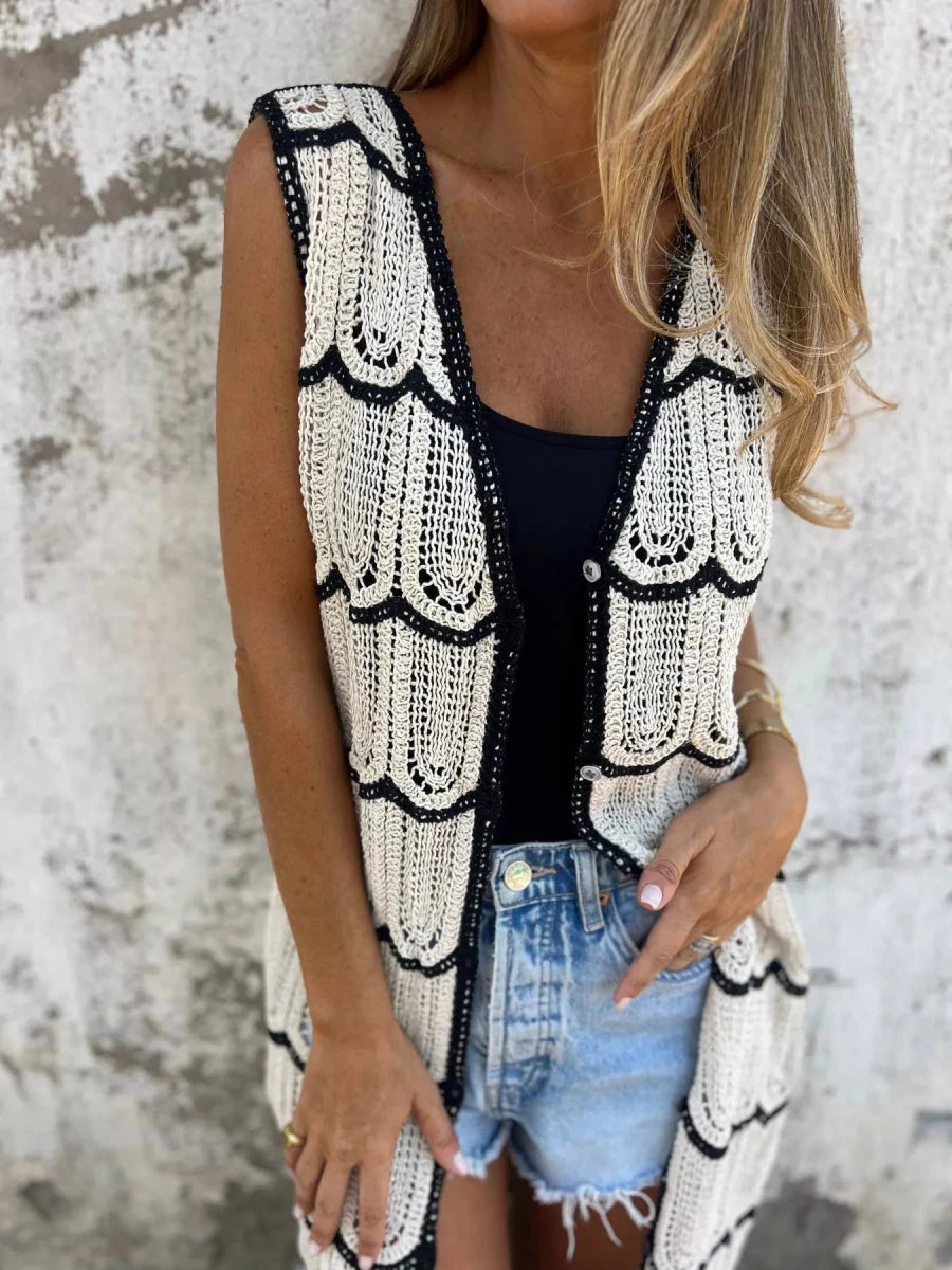 Frame Crochet Vest - Brick + Boho
