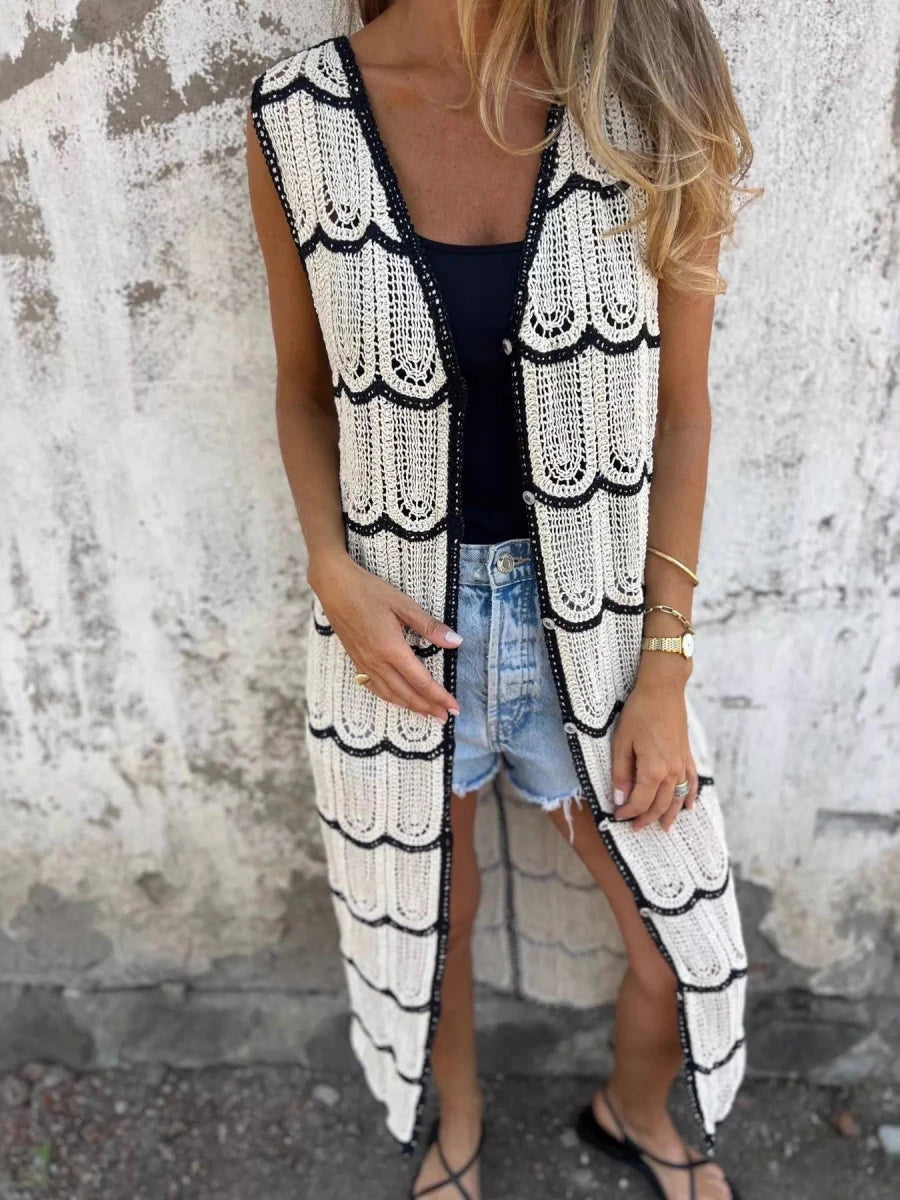 Frame Crochet Vest - Brick + Boho