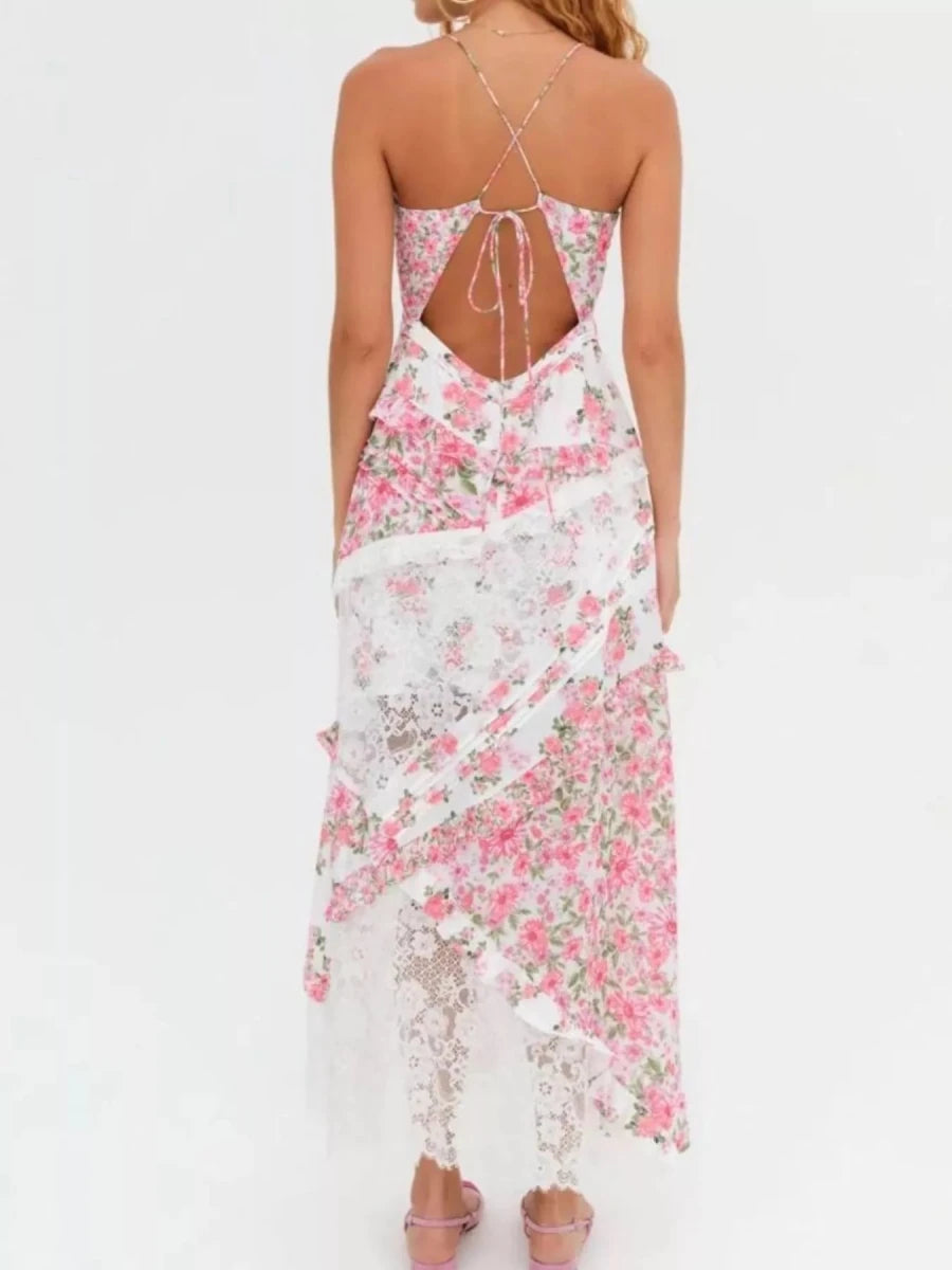 Free Roam Lace Tiered Maxi - Brick + Boho