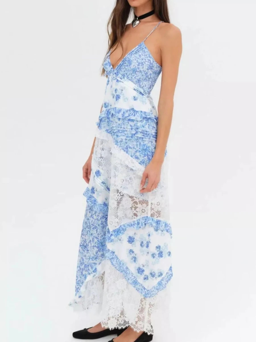 Free Roam Lace Tiered Maxi - Brick + Boho