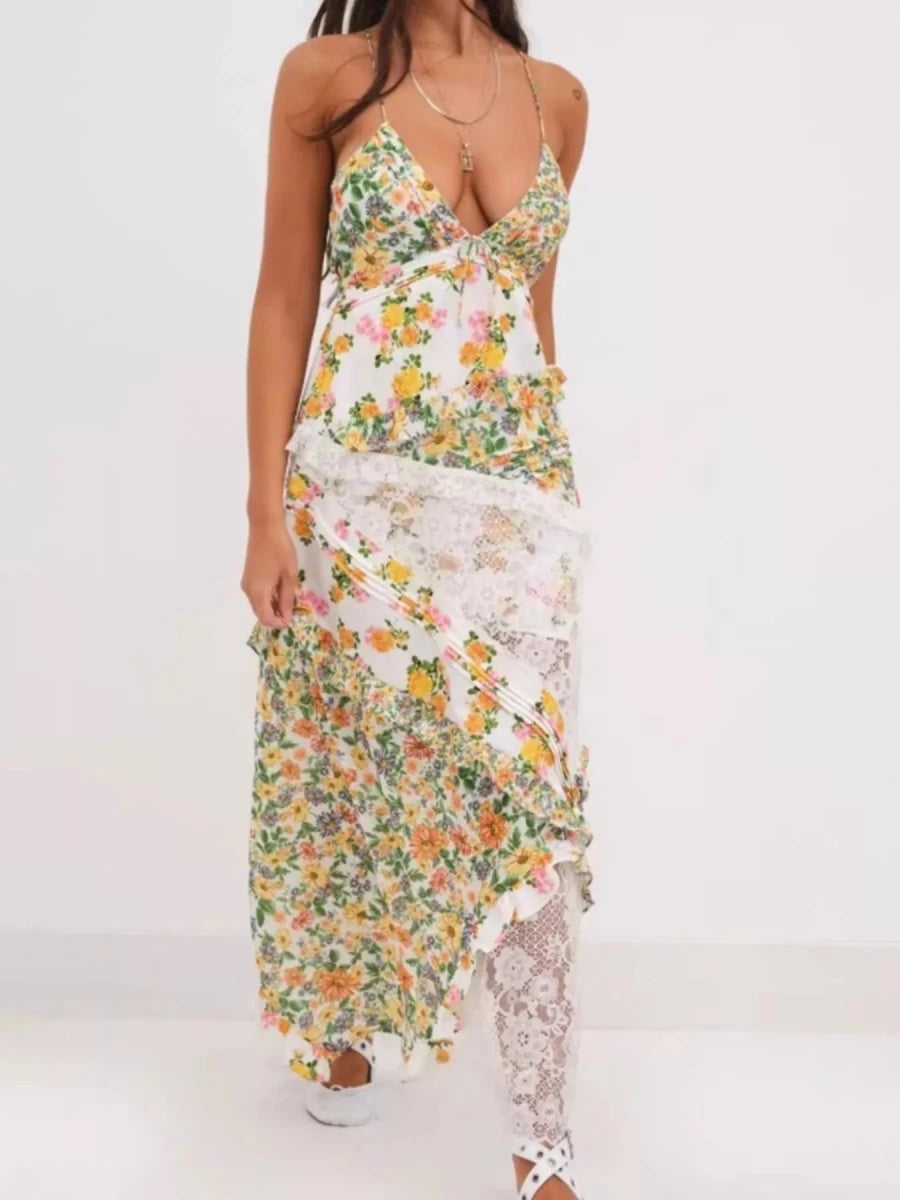 Free Roam Lace Tiered Maxi - Brick + Boho