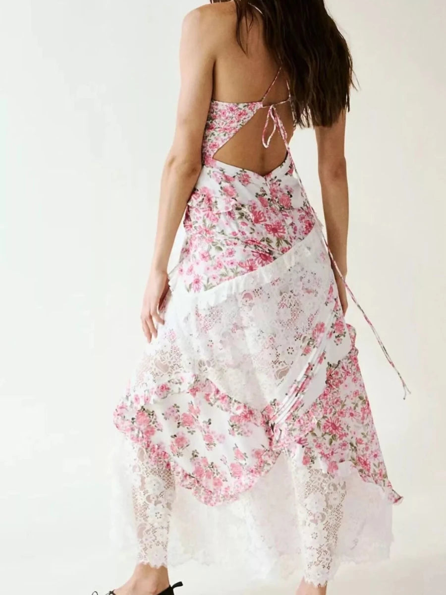 Free Roam Lace Tiered Maxi - Brick + Boho