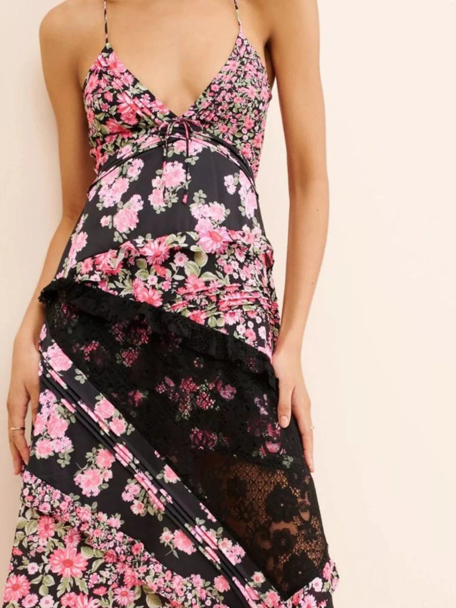 Free Roam Lace Tiered Maxi - Brick + Boho