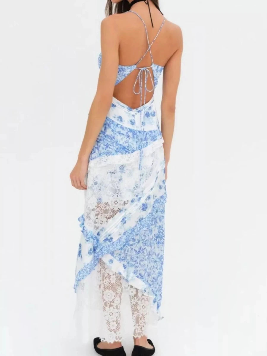 Free Roam Lace Tiered Maxi - Brick + Boho