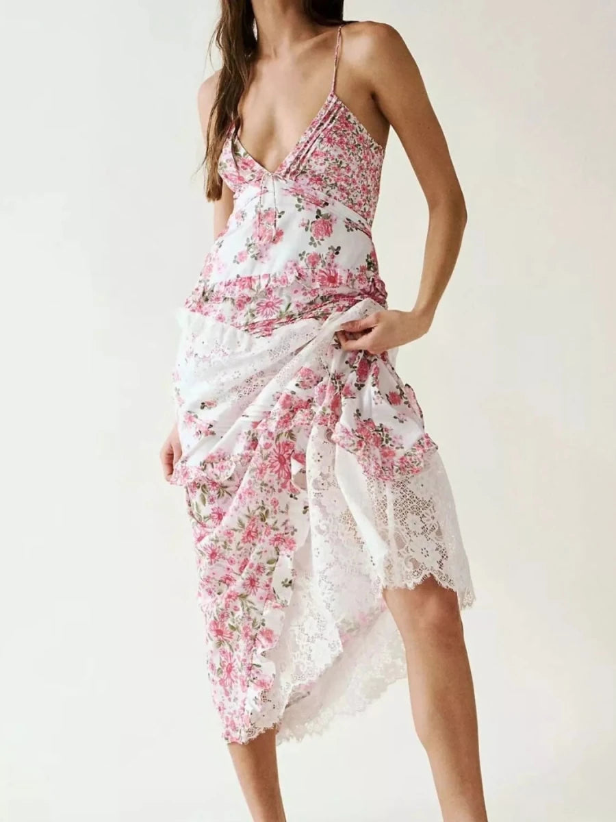 Free Roam Lace Tiered Maxi - Brick + Boho