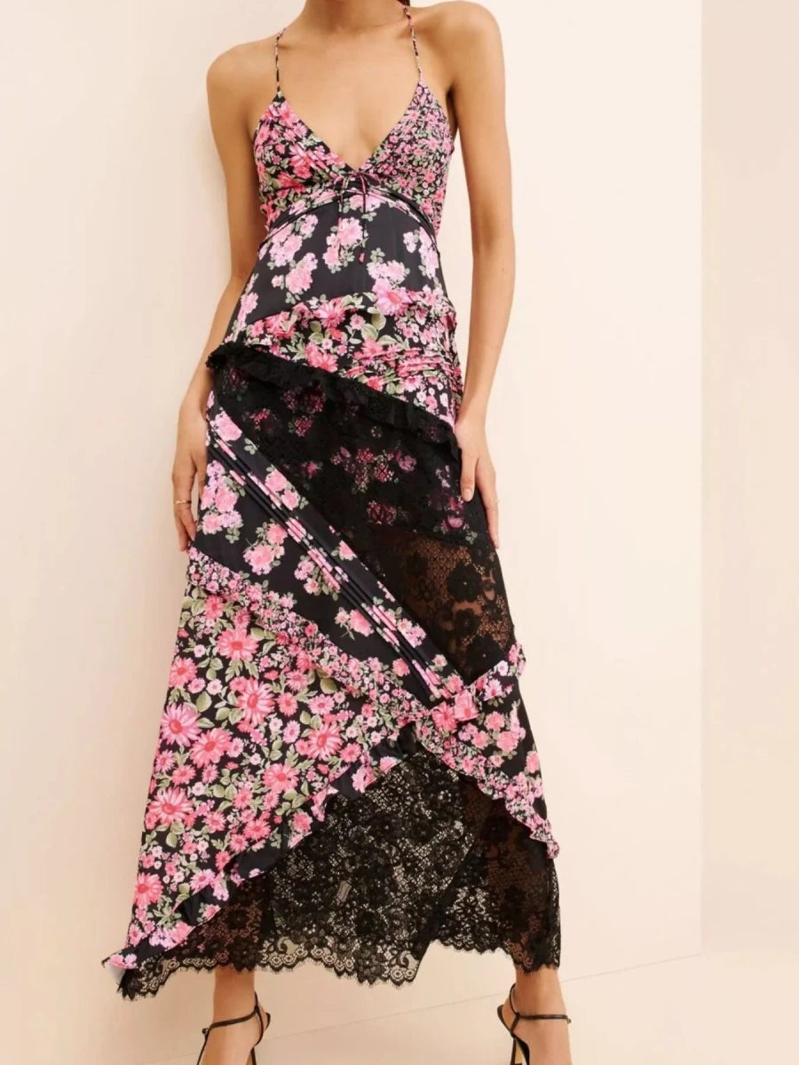 Free Roam Lace Tiered Maxi - Brick + Boho