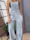 Full Size Vintage Wash Wide Leg Denim Overalls Plus Size - Brick + Boho