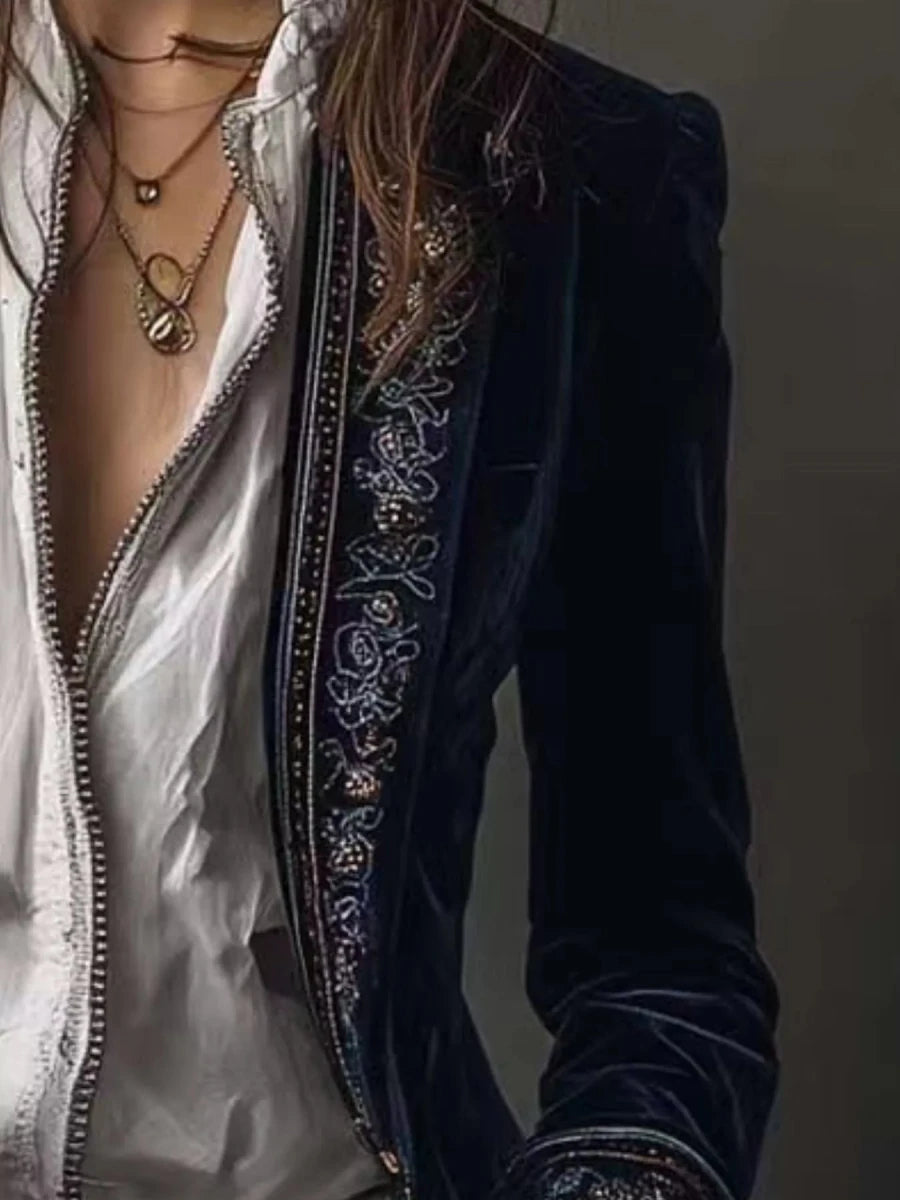 Gilded Embroidered Luxe Jacket - Brick + Boho