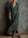Gossamer Plaid Maxi - Brick + Boho