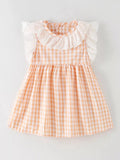 Graceful Gingham Ruffle Dress - Brick + Boho