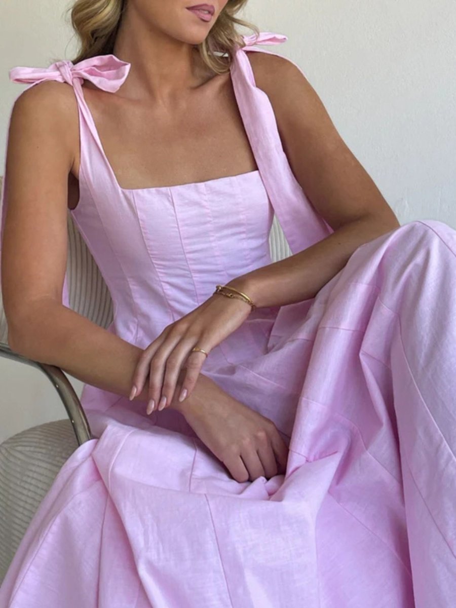 Gradient Tie Shoulder Maxi Dress - Brick + Boho