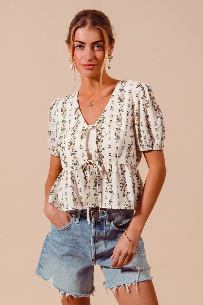 Grandma's Closet Tie Top - Brick + Boho