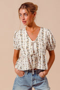 Grandma's Closet Tie Top - Brick + Boho