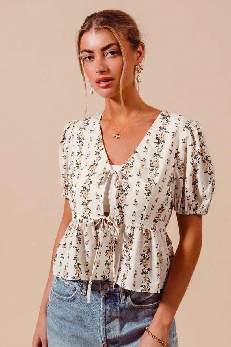 Grandma's Closet Tie Top - Brick + Boho