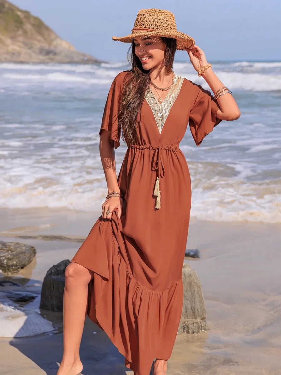 Granite Tiered Maxi - Brick + Boho