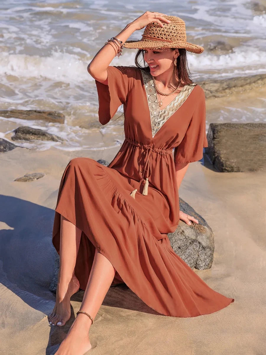 Granite Tiered Maxi - Brick + Boho