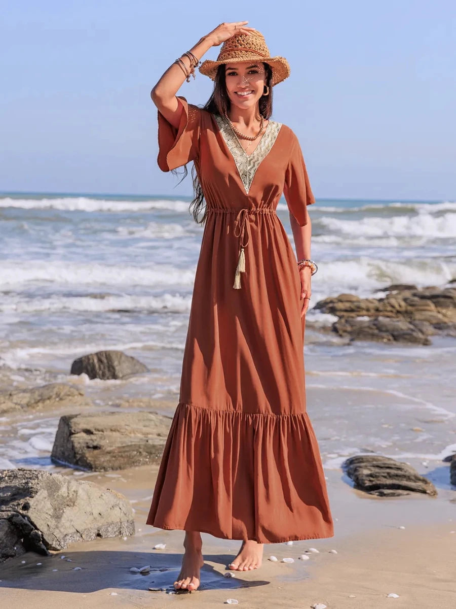 Granite Tiered Maxi - Brick + Boho
