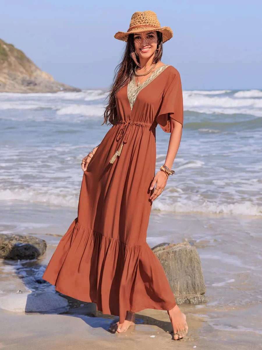 Granite Tiered Maxi - Brick + Boho