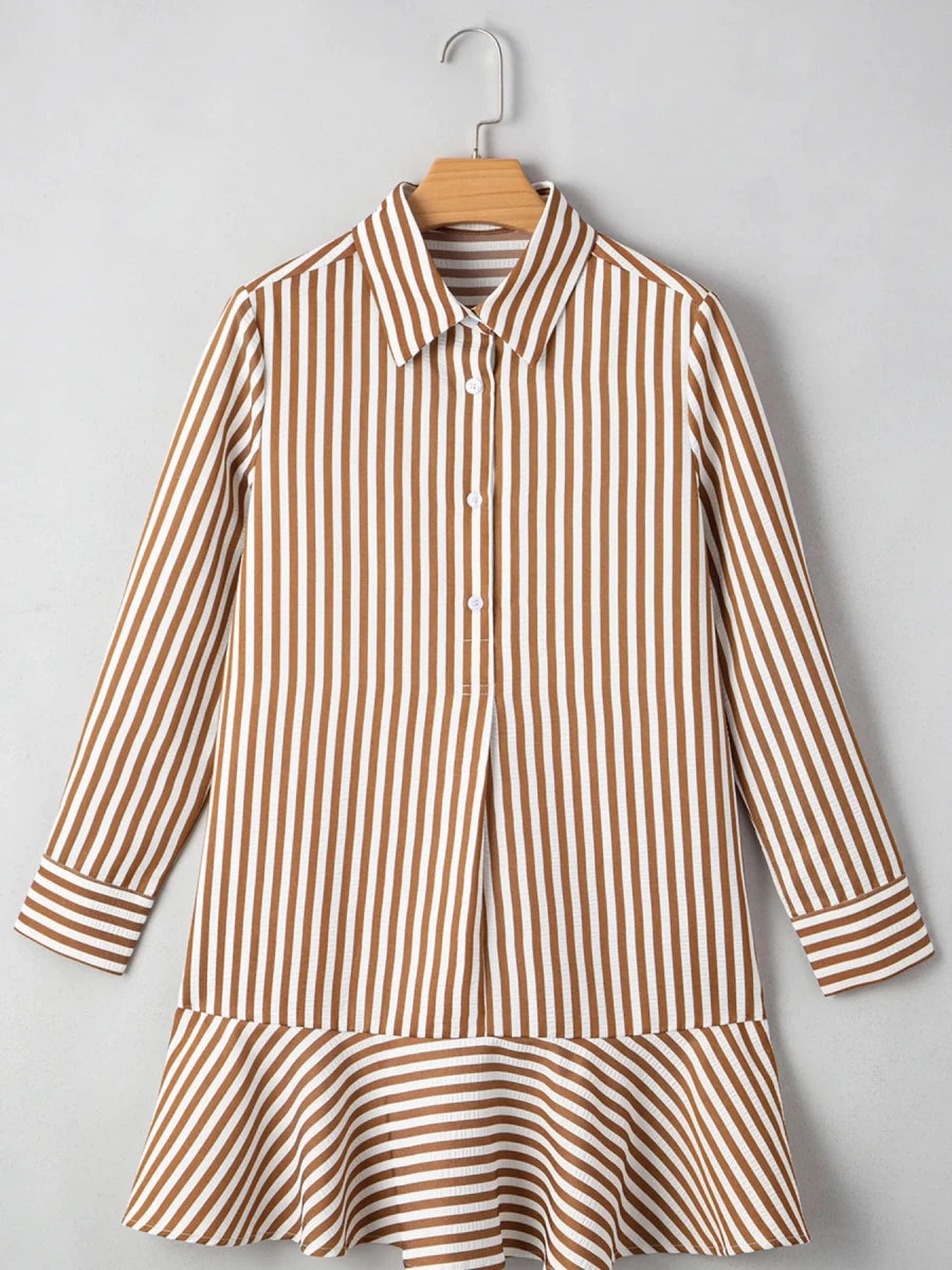 Groove Striped Ruffle - Brick + Boho