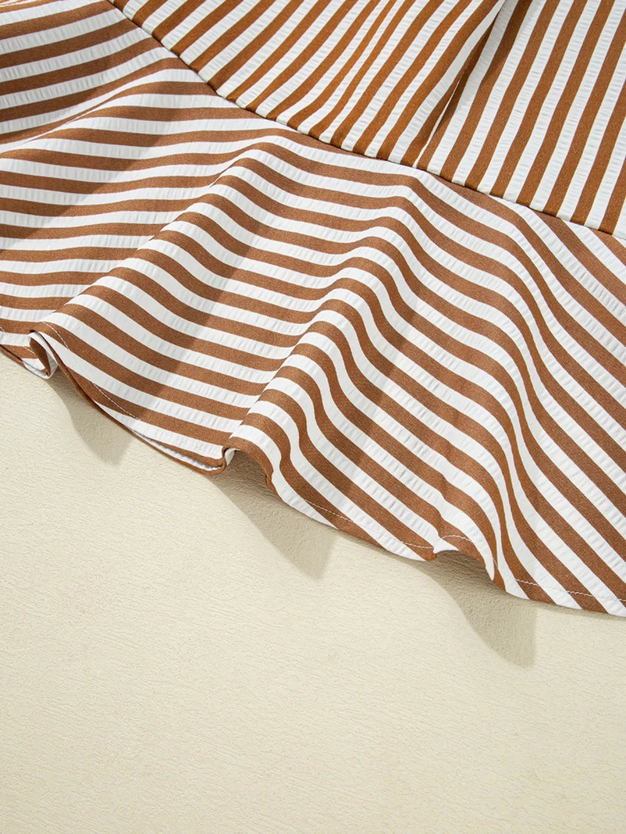 Groove Striped Ruffle - Brick + Boho