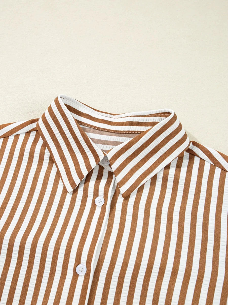 Groove Striped Ruffle - Brick + Boho