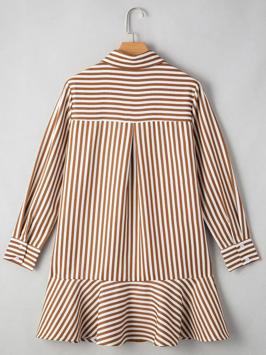 Groove Striped Ruffle - Brick + Boho