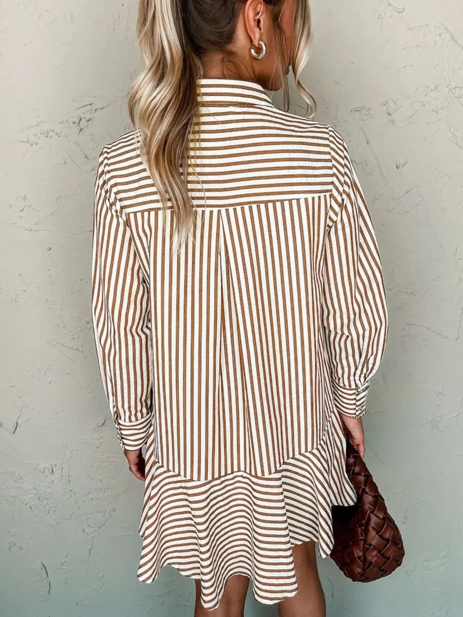 Groove Striped Ruffle - Brick + Boho