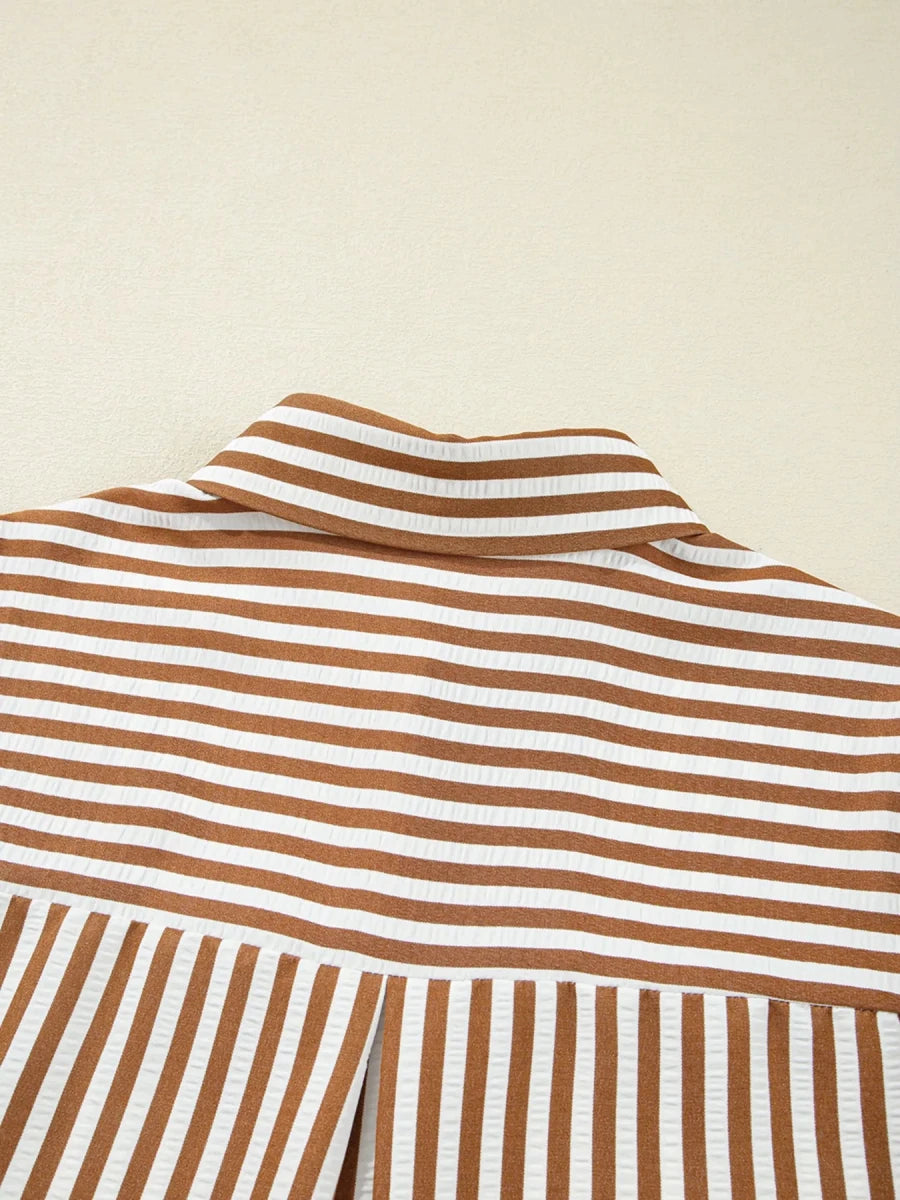 Groove Striped Ruffle - Brick + Boho