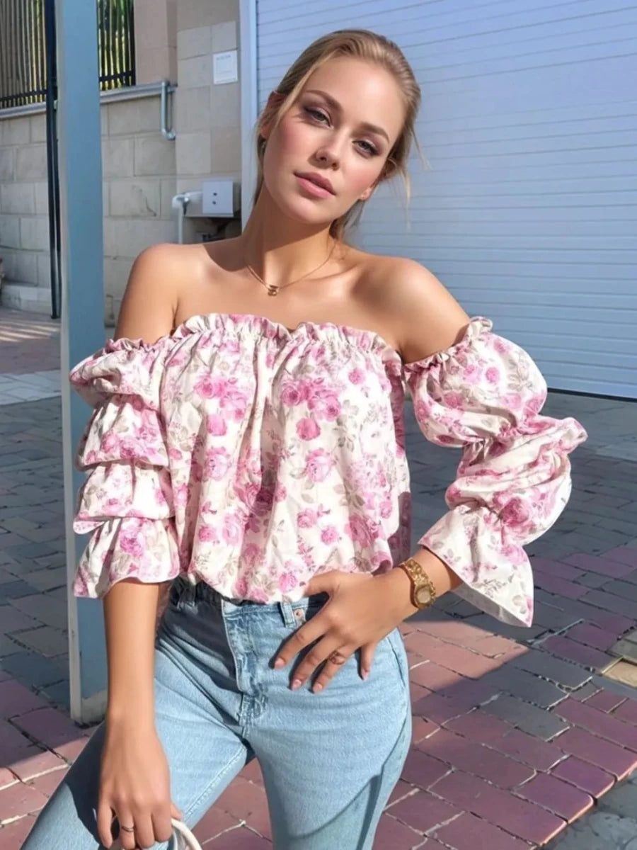 Grounded Ruffled Blouse - Brick + Boho