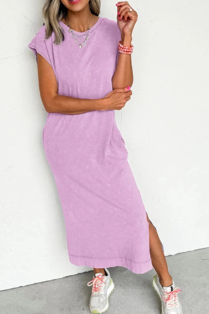 Gypsy Soul Slit Tee Maxi - Brick + Boho