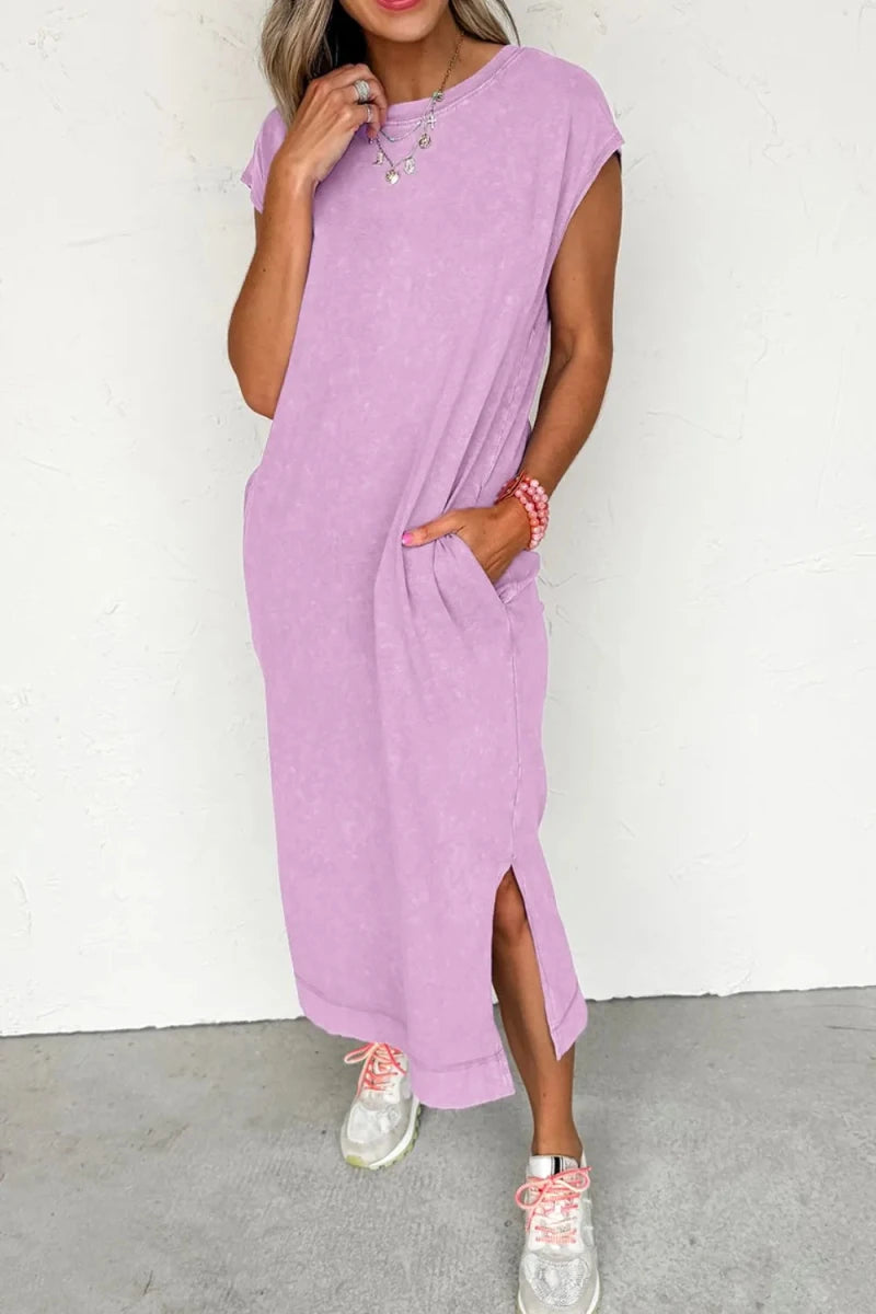 Gypsy Soul Slit Tee Maxi - Brick + Boho