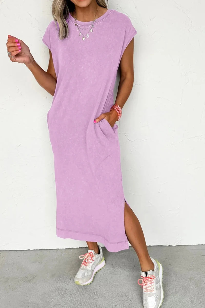Gypsy Soul Slit Tee Maxi - Brick + Boho