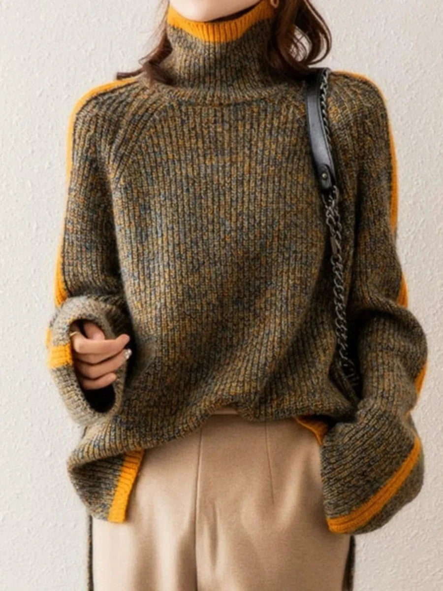 Hendrix Contrast Knit - Brick + Boho