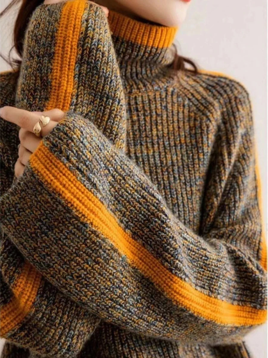Hendrix Contrast Knit - Brick + Boho