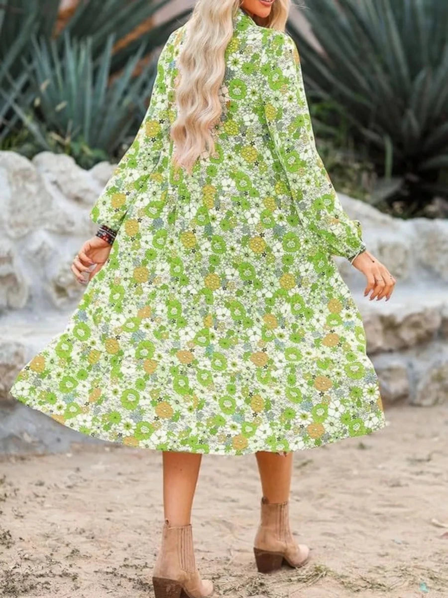 Hendrix Tiered Midi - Brick + Boho