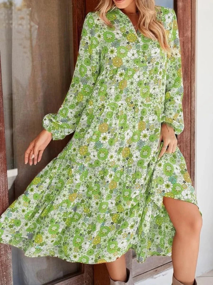 Hendrix Tiered Midi - Brick + Boho