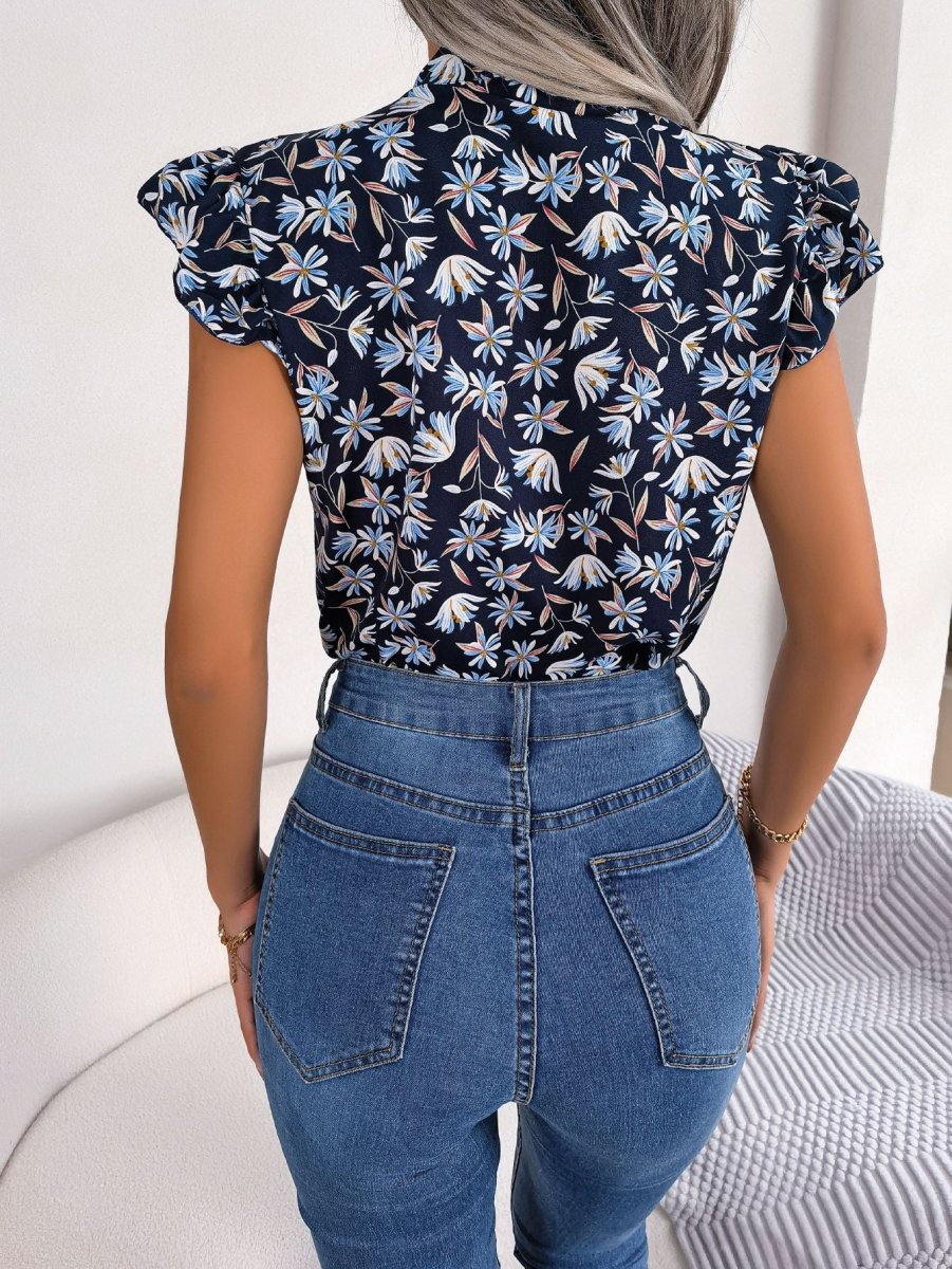 High - Fidelity Flutter Sleeve Top - Brick + Boho