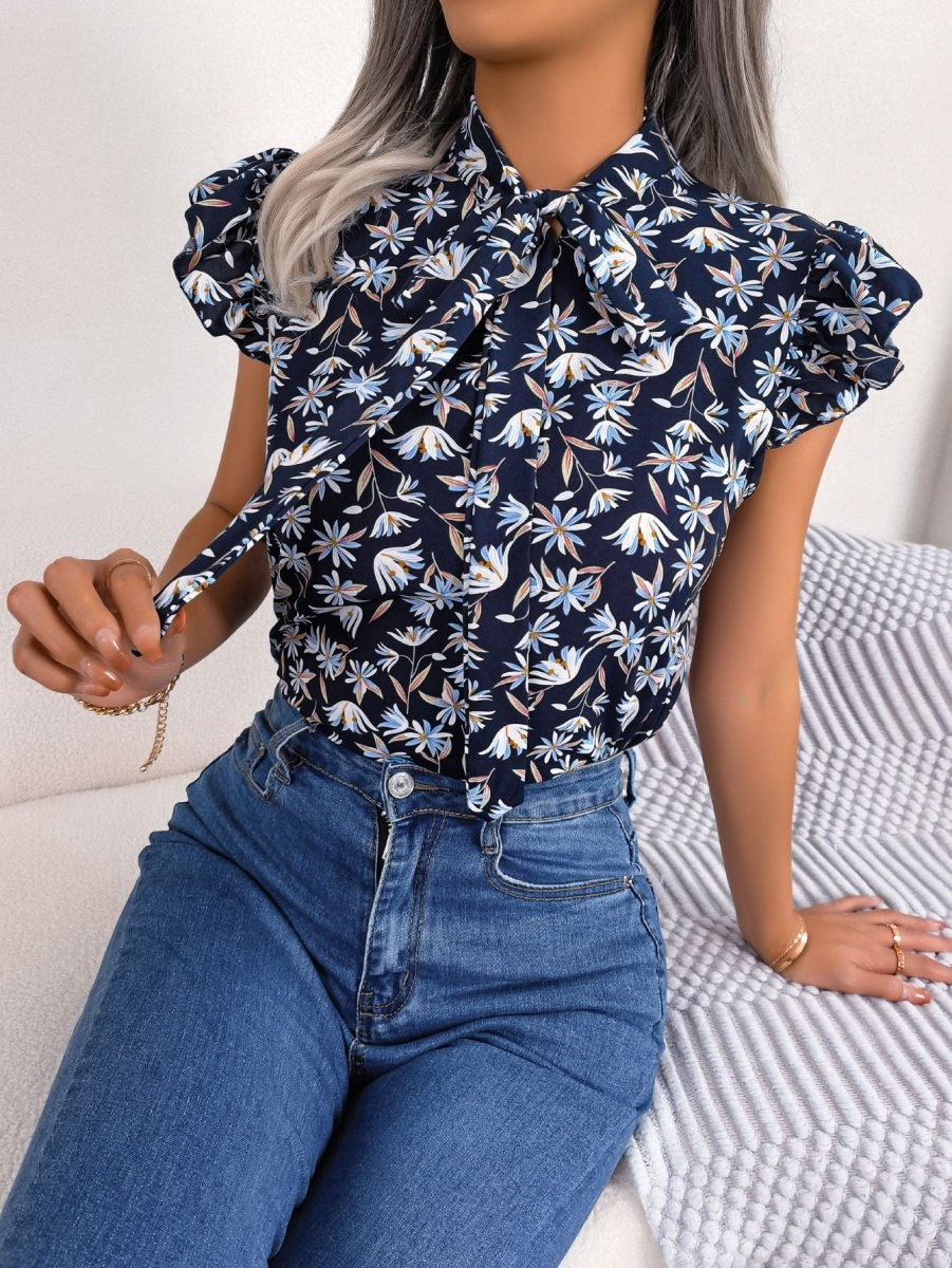 High - Fidelity Flutter Sleeve Top - Brick + Boho