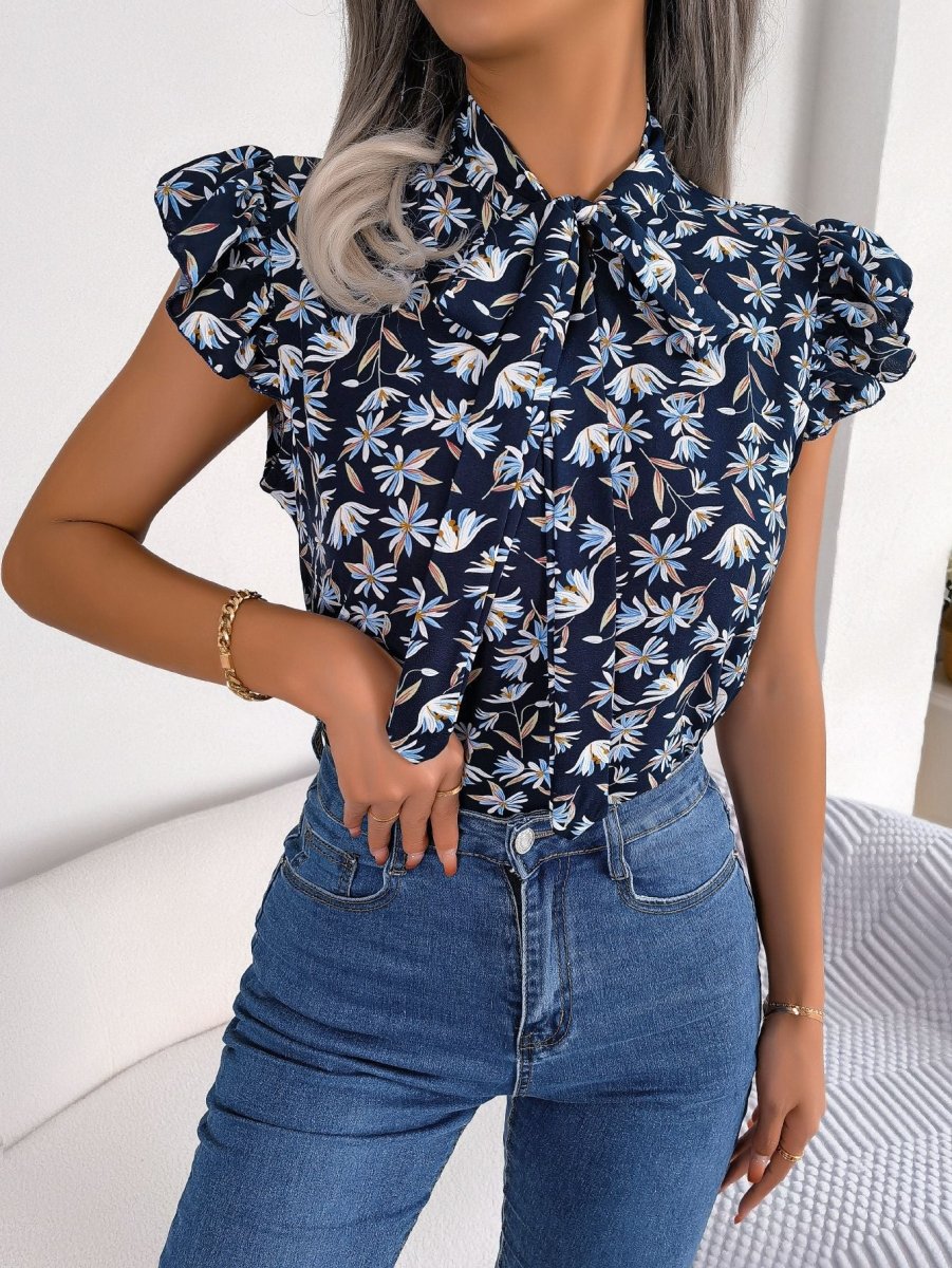 High - Fidelity Flutter Sleeve Top - Brick + Boho