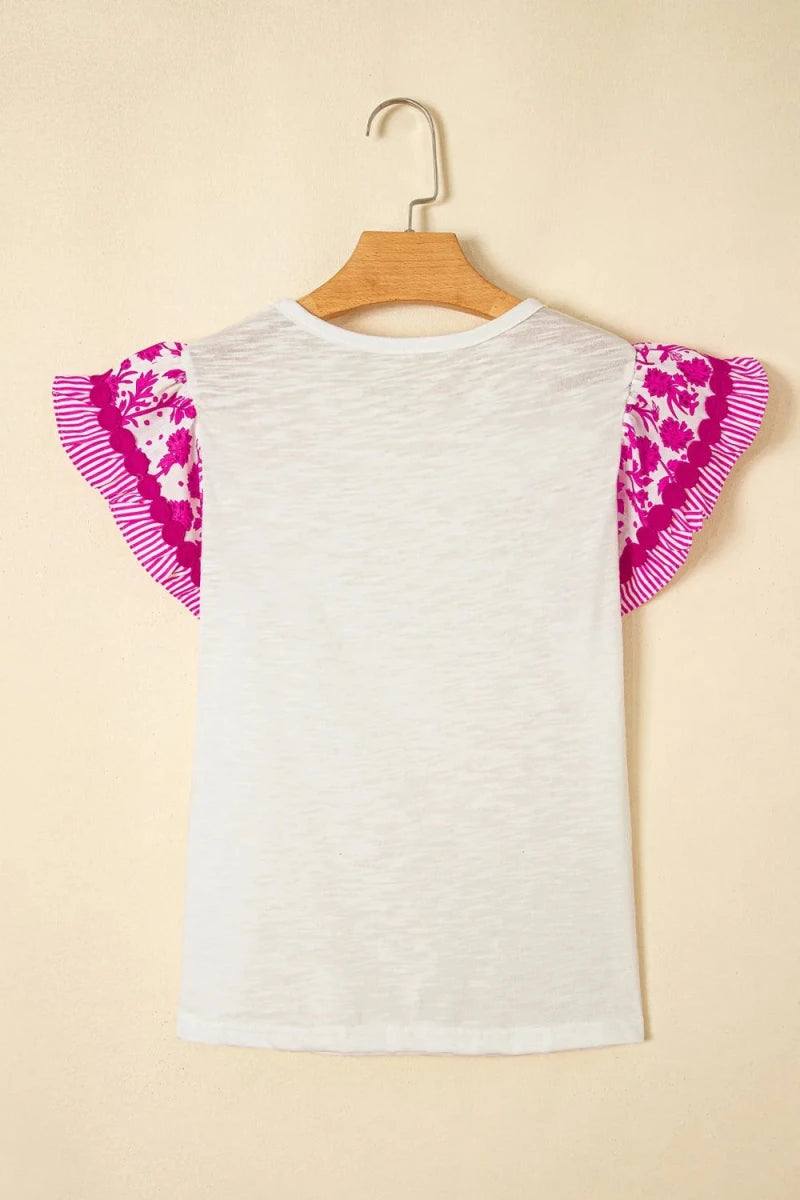 Hopeless Romantic Ruffle Blouse - Brick + Boho