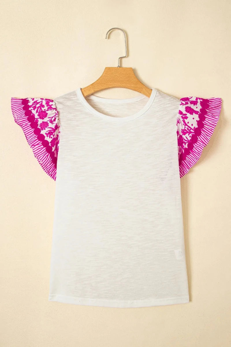 Hopeless Romantic Ruffle Blouse - Brick + Boho