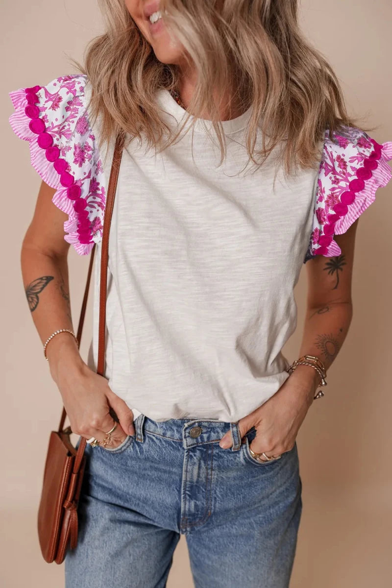 Hopeless Romantic Ruffle Blouse - Brick + Boho
