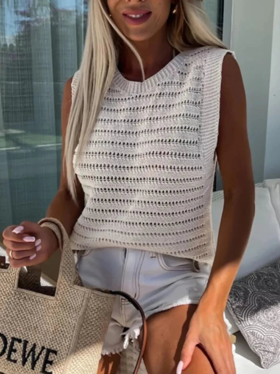 Iconic Embroidered Mesh Top - Brick + Boho