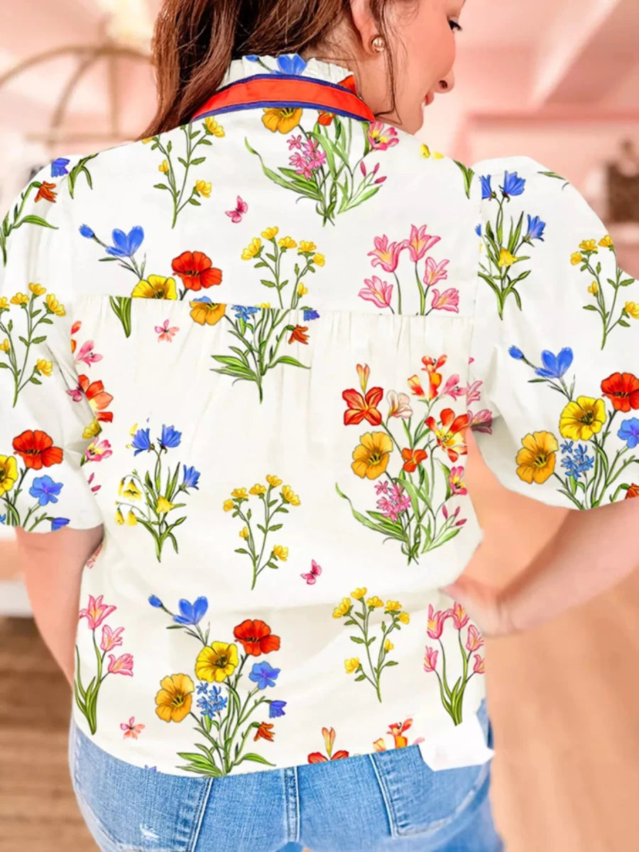 Intentional Puff Blouse - Brick + Boho