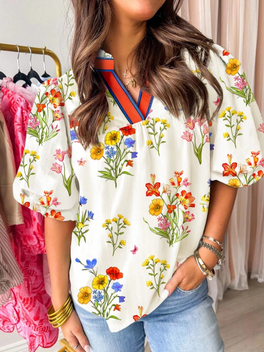 Intentional Puff Blouse - Brick + Boho